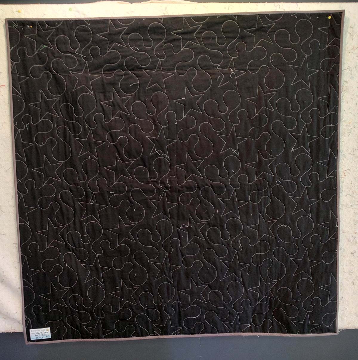 Grey and White Prairie Star Modern wall hanging lap quilt