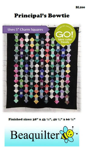 BL260 Principal's Bowtie Charm Pack 5" Quilt pattern Accuquilt  friendly rotary cutting included