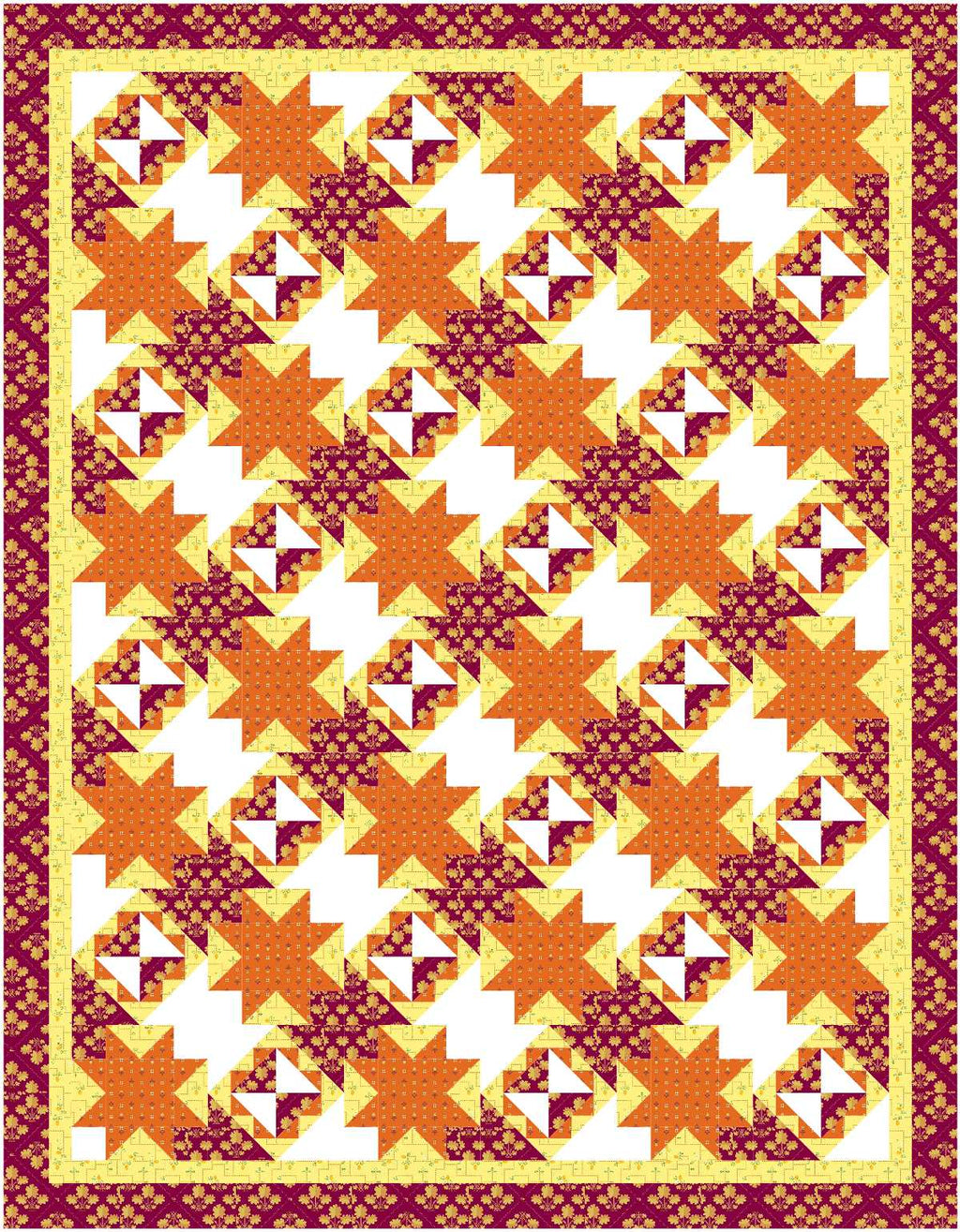 BL231 Pumpkin Vines Quilt Kit LARGE Norahs Garden
