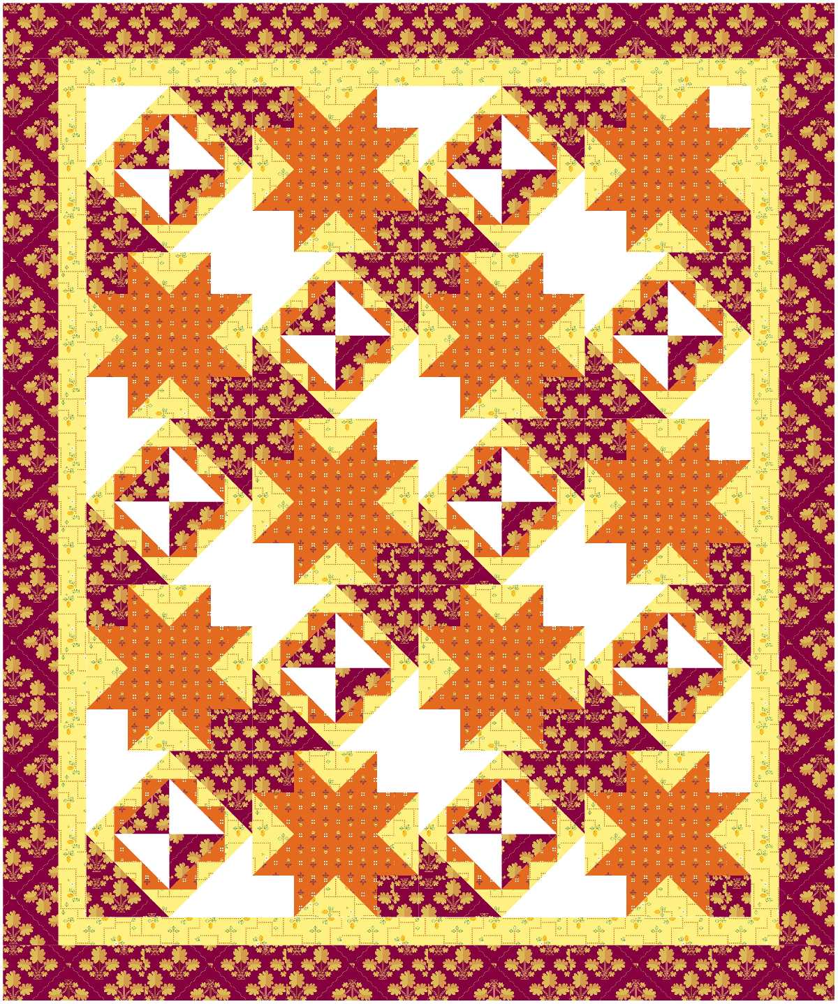 BL231 Pumpkin Vines Quilt Kit MEDIUM Norahs Garden