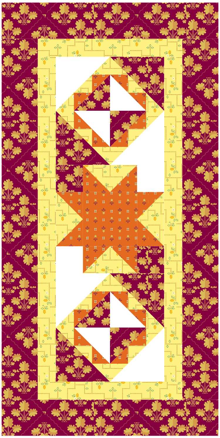 BL231 Pumpkin Vines Table Runner Quilt Kit SMALL Norahs Garden