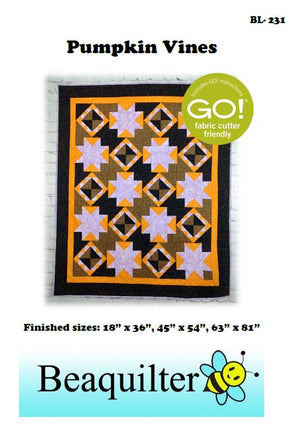 BL231 Pumpkin Vines Quilt pattern Accuquilt friendly including 6 extra QUBE sizes