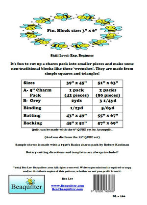 BL266 Put a Wrench in it Quilt pattern 2 sizes