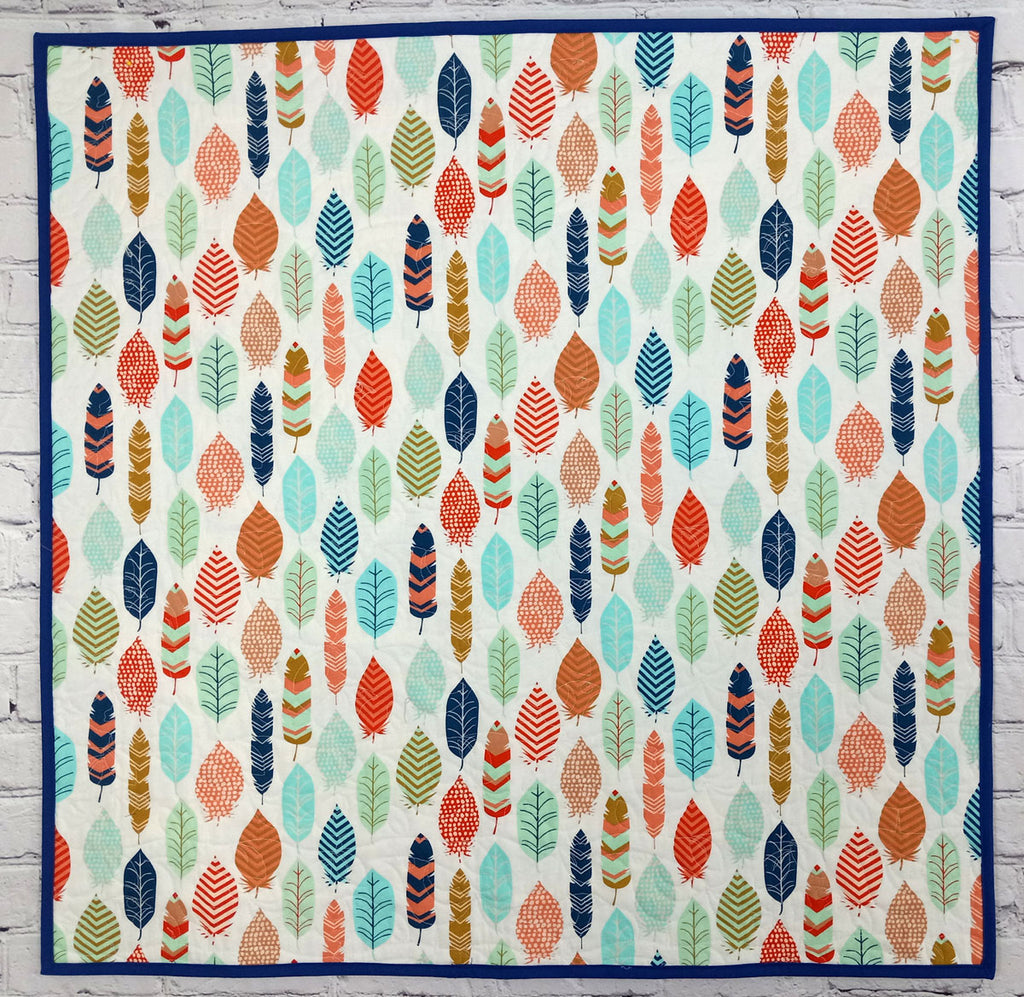 blue and turquoise Reflection baby quilt