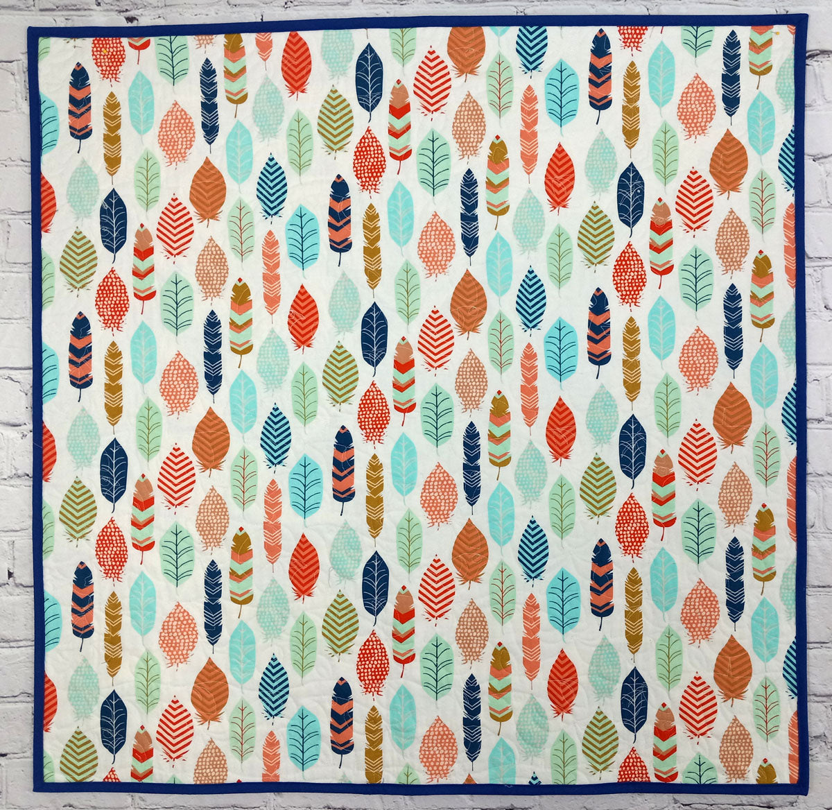 blue and turquoise Reflection baby quilt