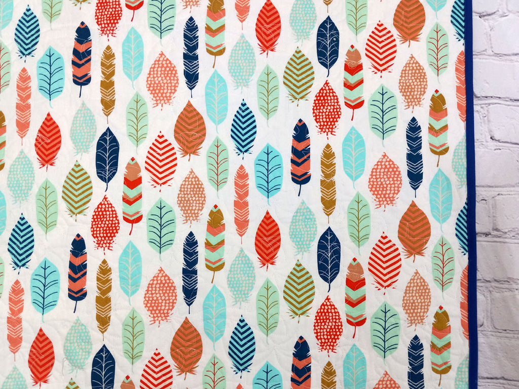 blue and turquoise Reflection baby quilt