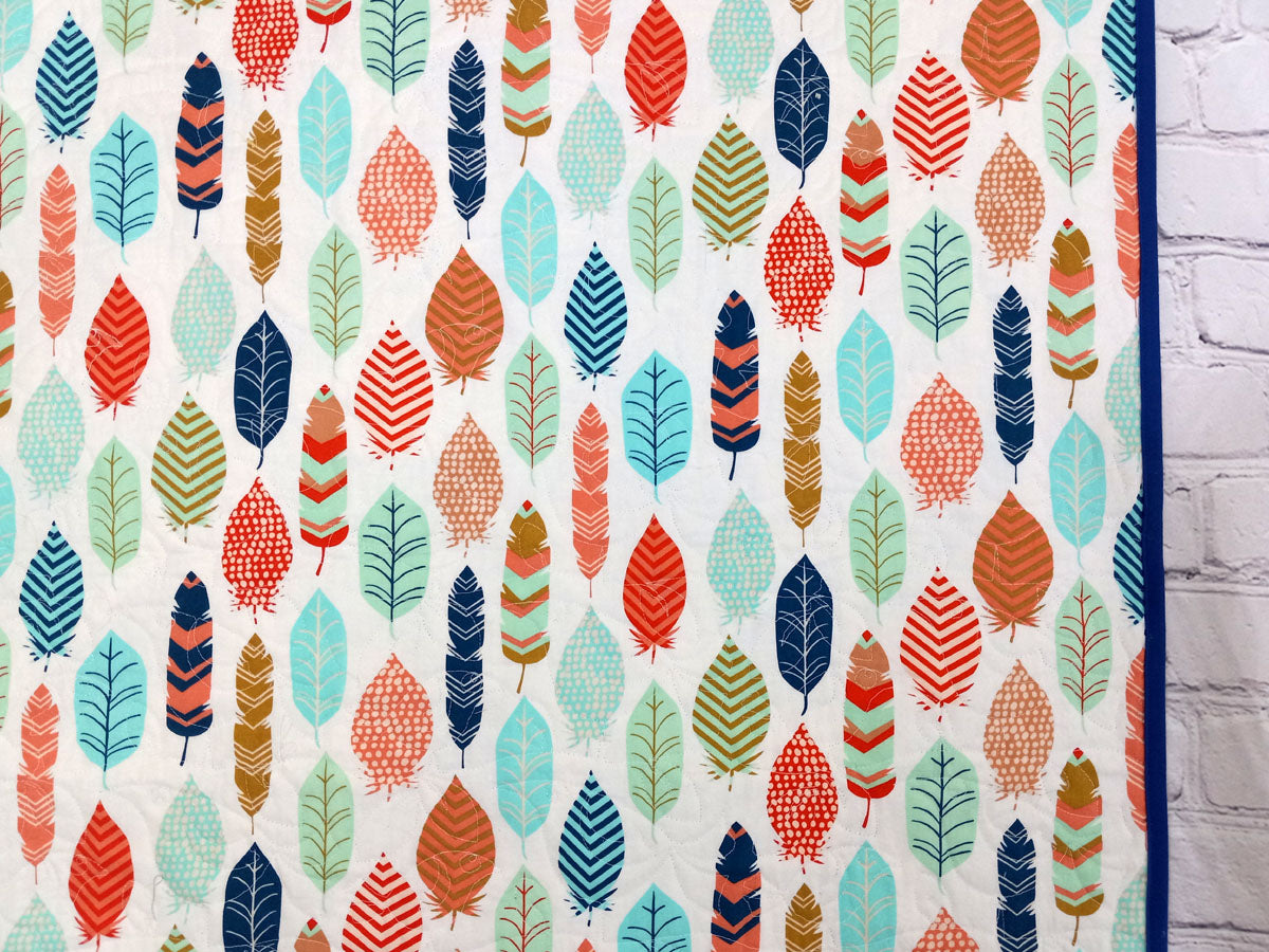 blue and turquoise Reflection baby quilt