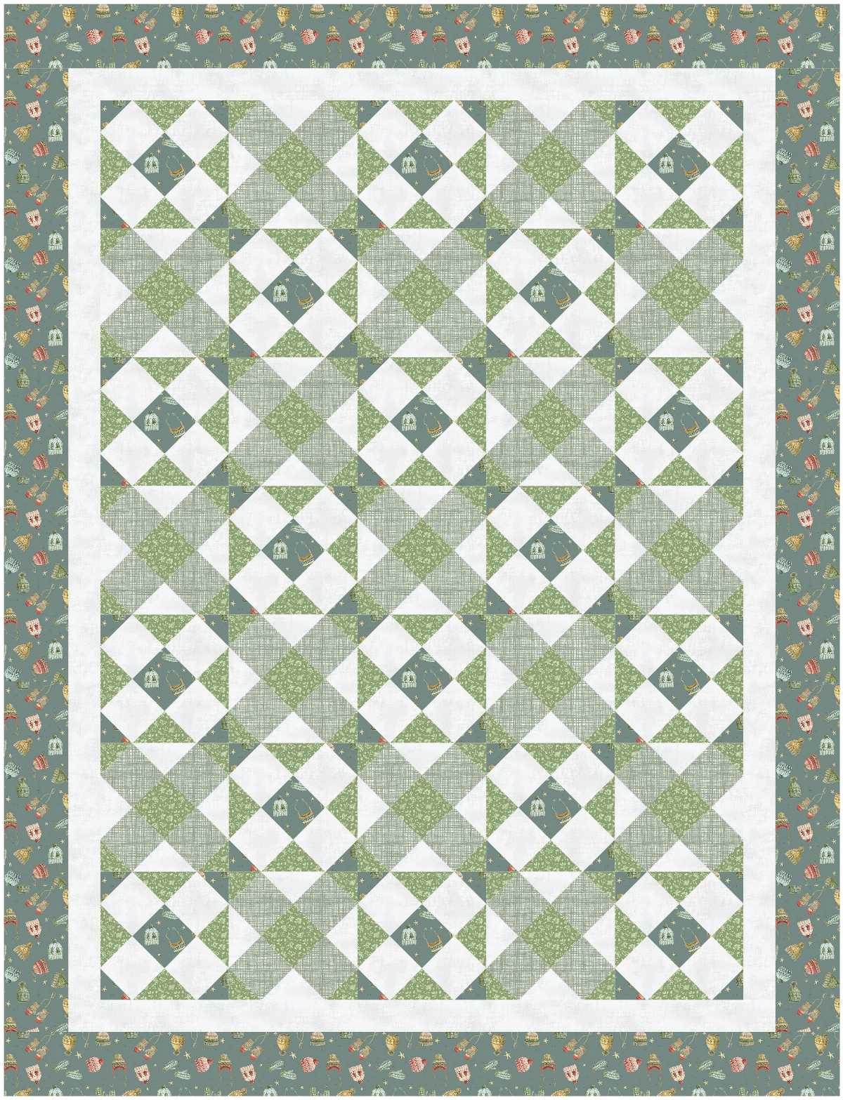 BL251 Riding thru the forest Quilt fabric KIT MEDIUM