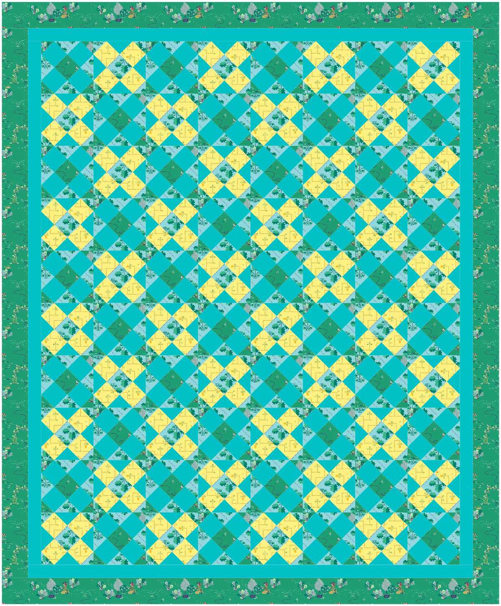 BL251 Riding thru the forest Quilt KIT LARGE Norahs garden