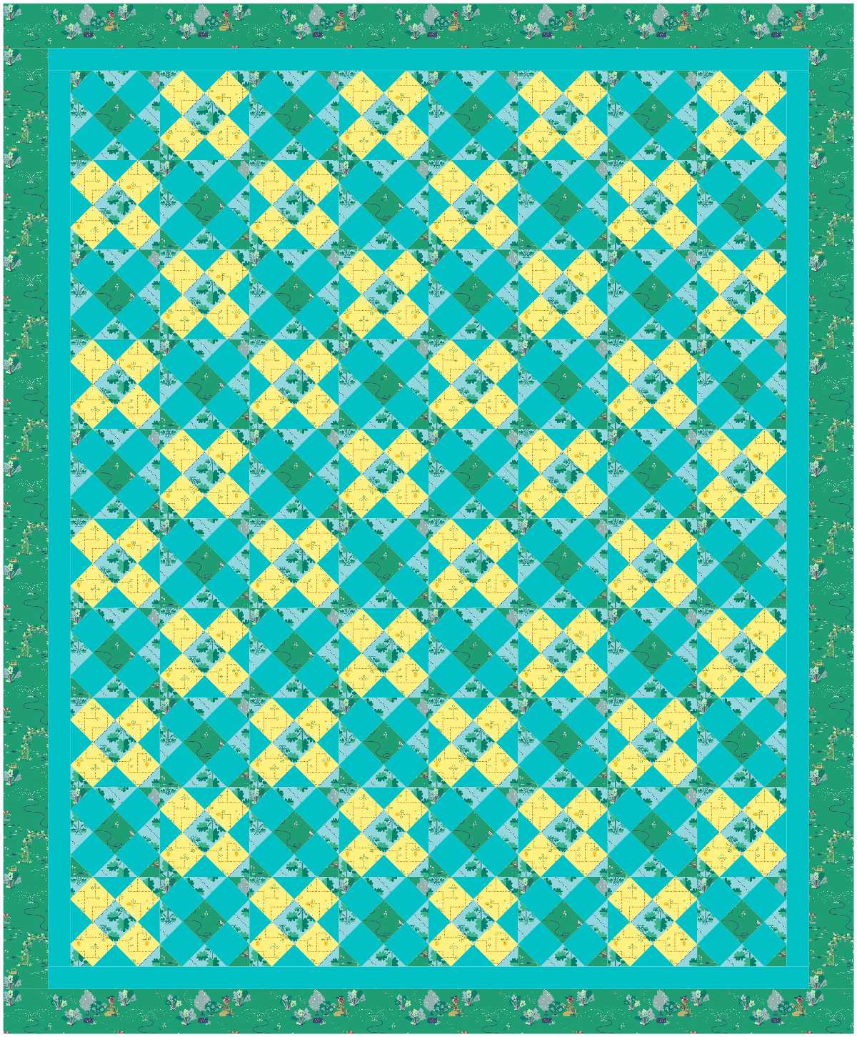 BL251 Riding thru the forest Quilt KIT LARGE Norahs garden
