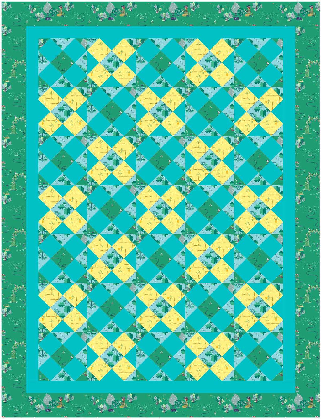 BL251 Riding thru the forest Quilt KIT MEDIUM Norahs garden