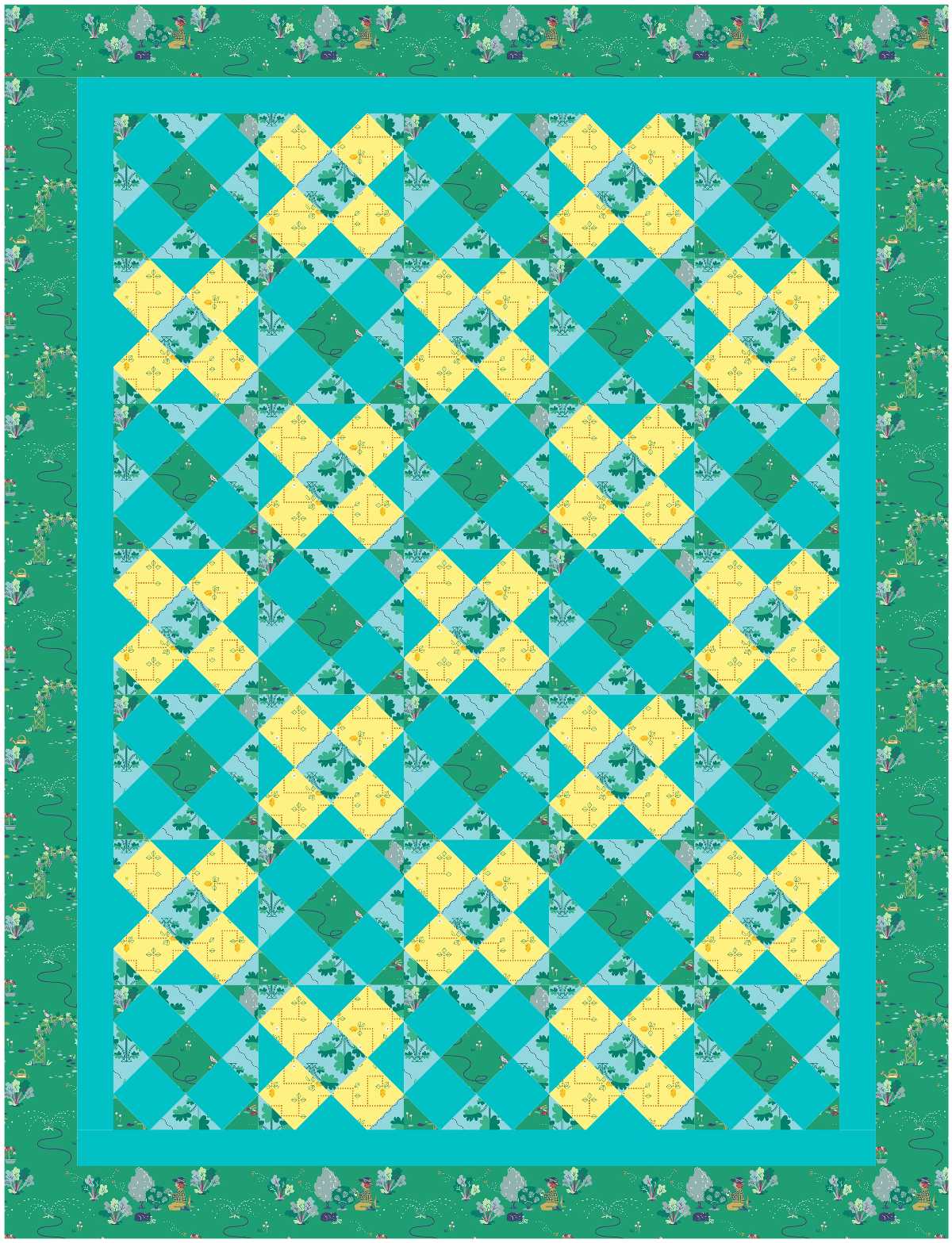BL251 Riding thru the forest Quilt KIT MEDIUM Norahs garden