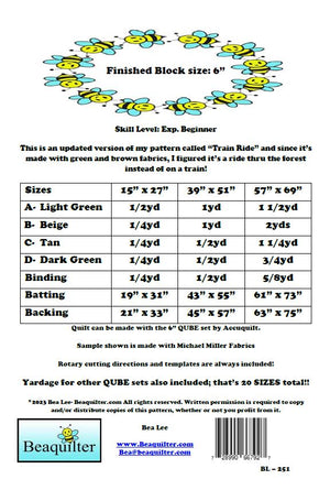 BL251 Riding Thru the Forest Quilt pattern 3 sizes Accuquilt friendly rotary cutting included plus 17 more QUBE options