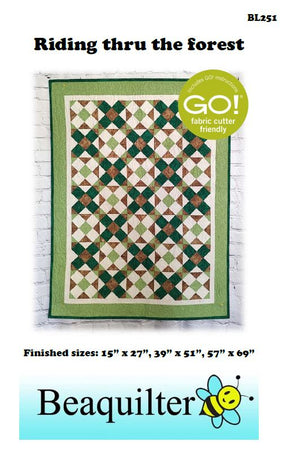 BL251 Riding Thru the Forest Quilt pattern 3 sizes Accuquilt friendly rotary cutting included plus 17 more QUBE options