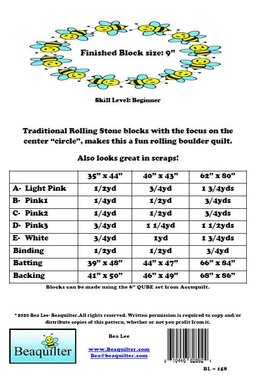 BL158 Rolling Boulders Quilt Kit 3 sizes