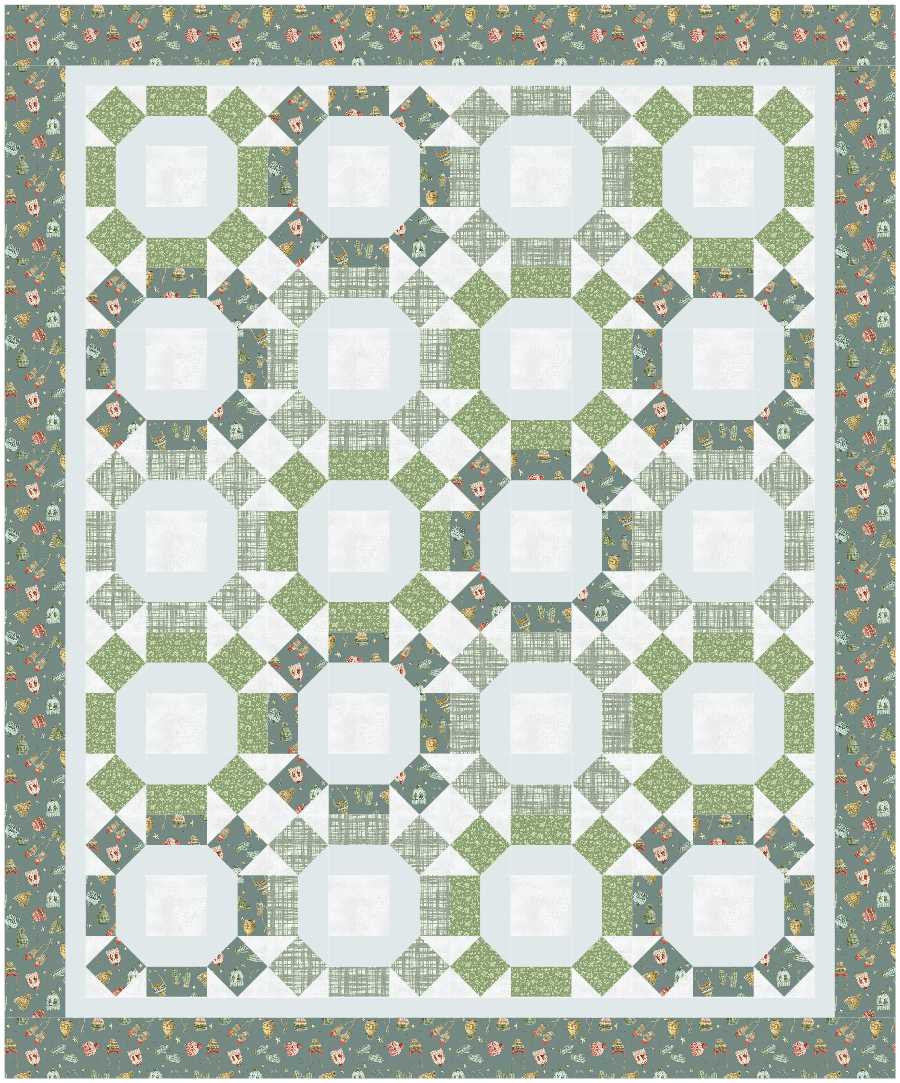BL158 Rolling Boulders Quilt Kit MEDIUM Winter