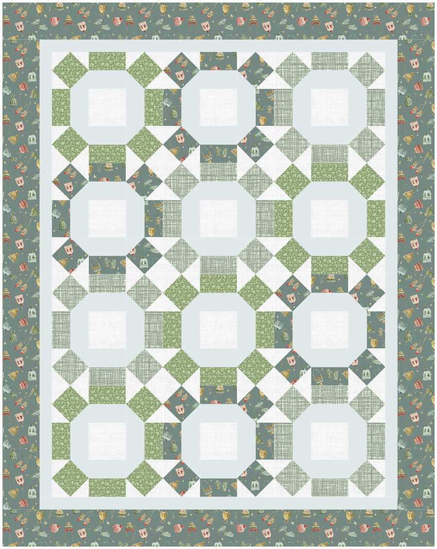 BL158 Rolling Boulders Quilt Kit SMALL Winter