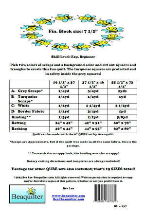 BL237 Safety Quilt pattern Accuquilt and scrap friendly 3 sizes