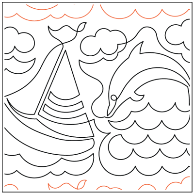 Sailboat and Dolphins
