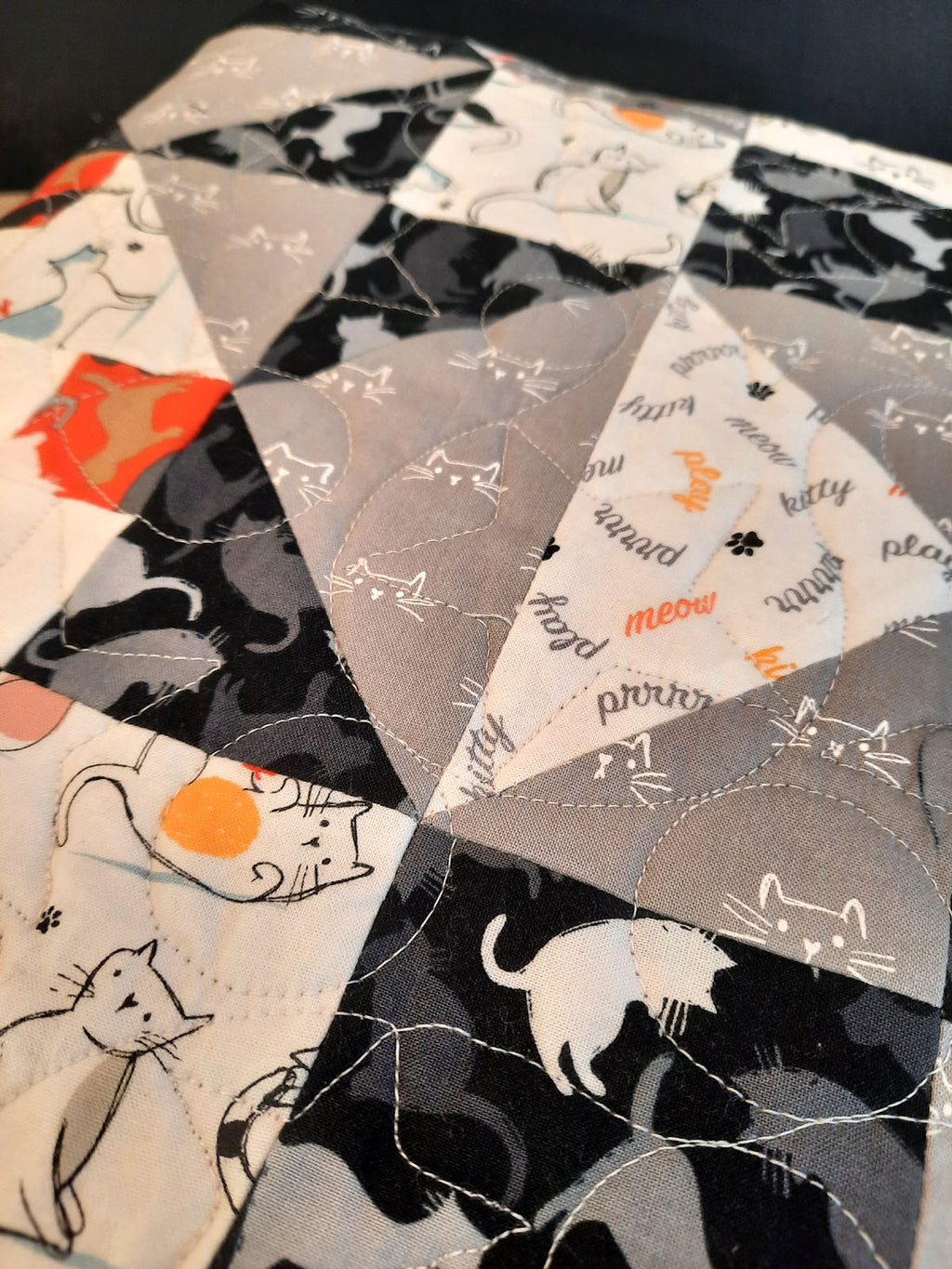 Wind in your sails cute cats modern baby lap quilt