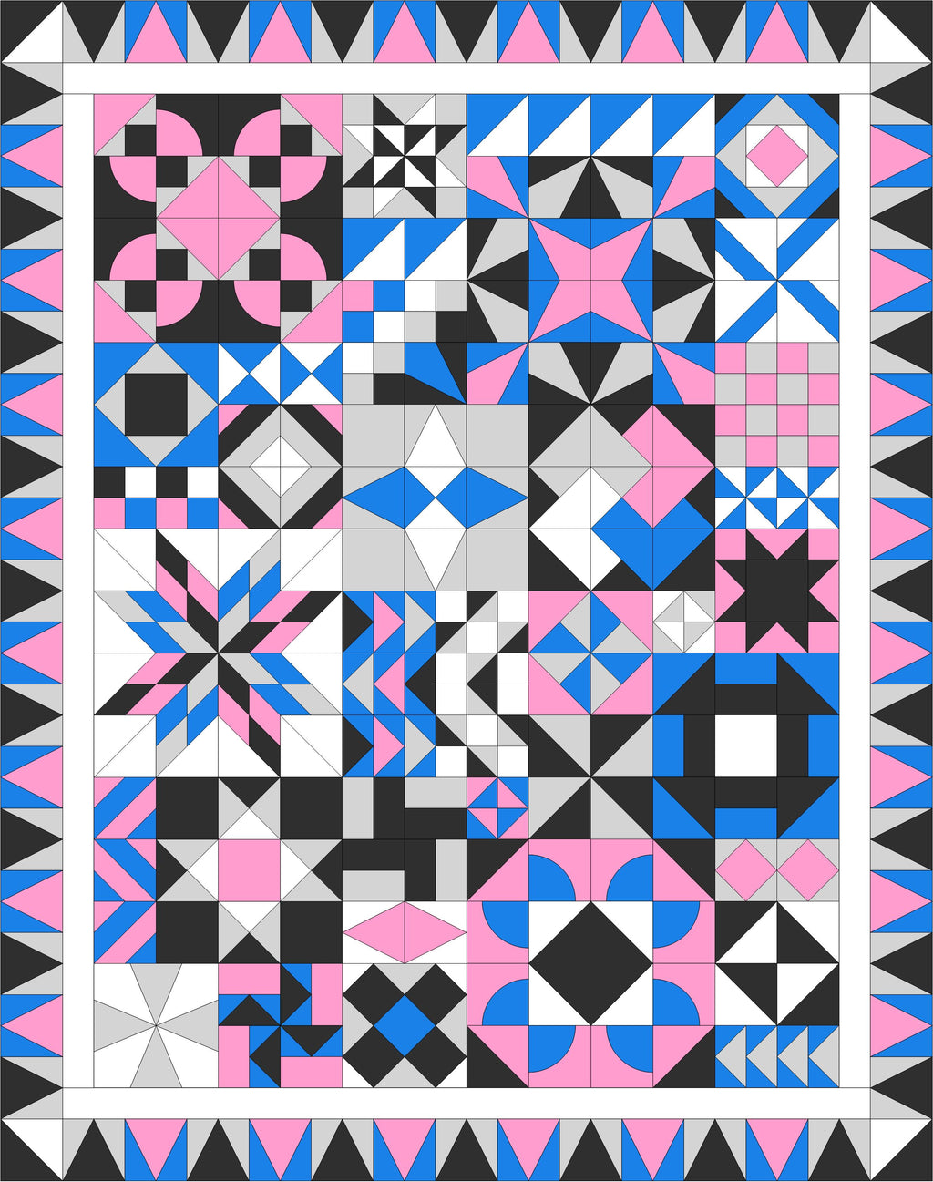 BL163 Jumbled Sampler Quilt Accuquilt friendly!