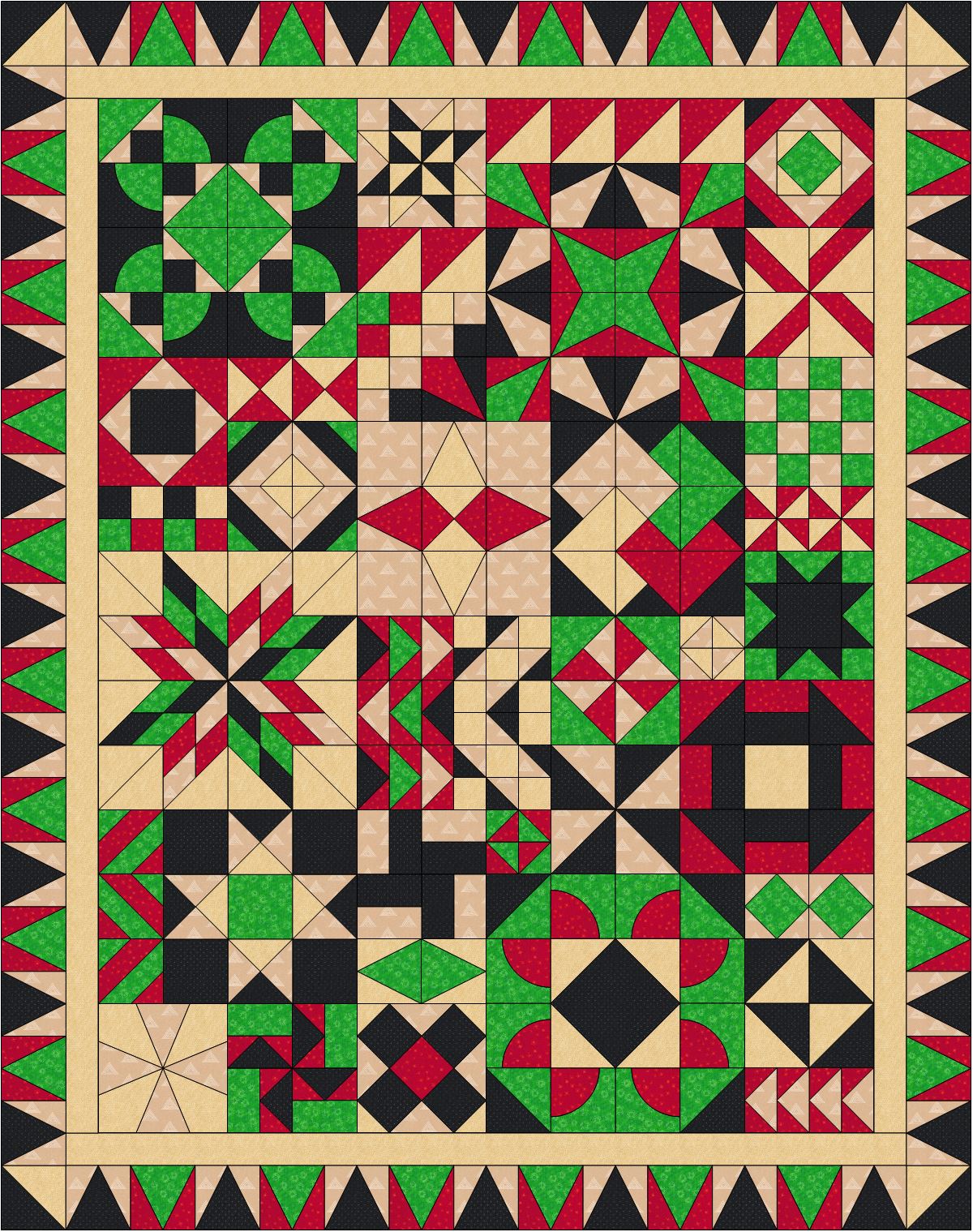BL163 Jumbled Sampler Quilt Accuquilt friendly!
