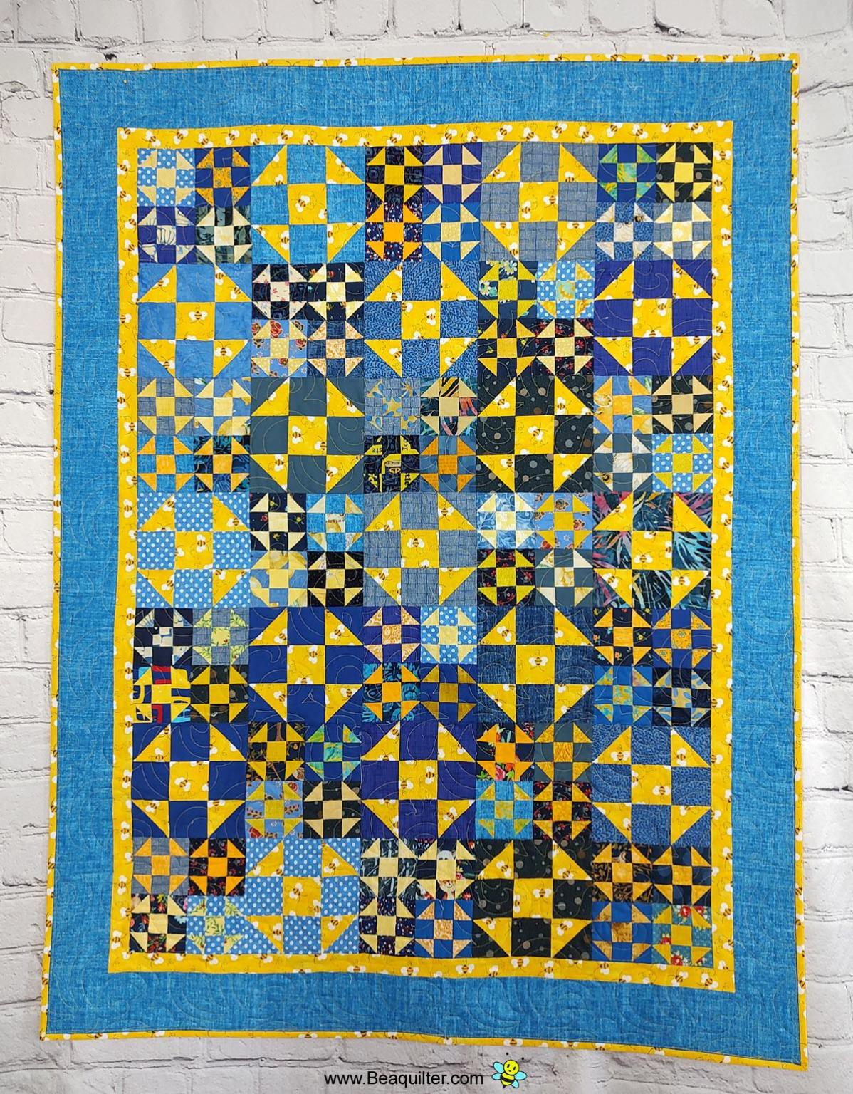 BL219 Shoo Bee scrappy quilt pattern and Accuquilt friendly rotary cutting instructions always included