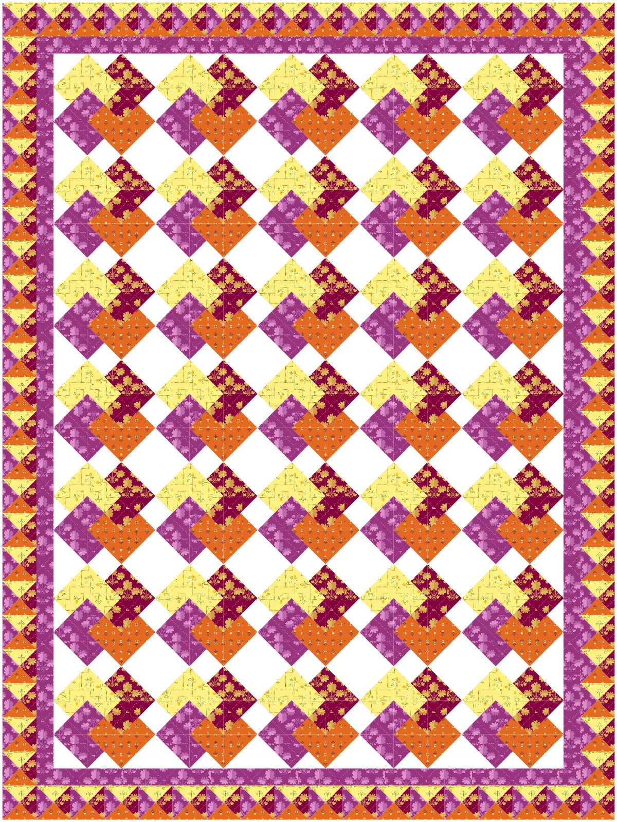 BL229 Shuffle Quilt Kit LARGE Norahs Garden