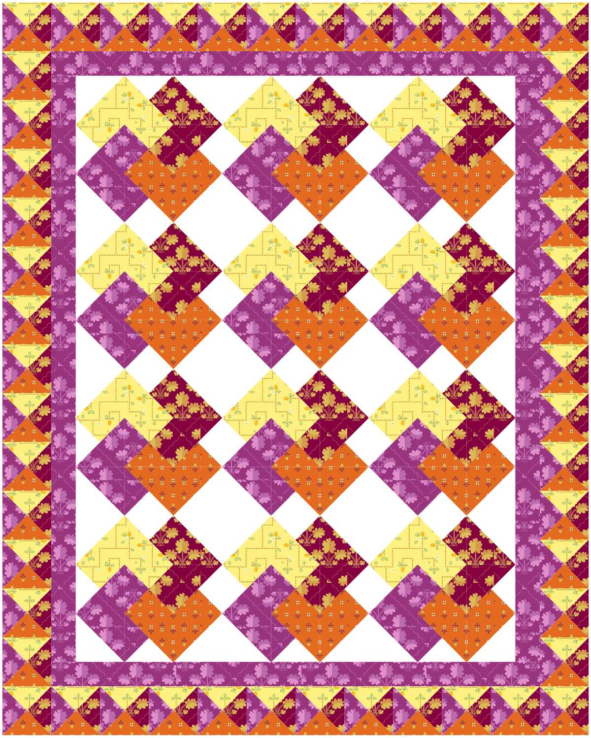 BL229 Shuffle Quilt Kit MED Norahs Garden
