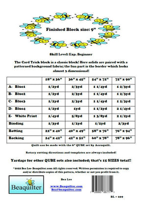 BL229 Shuffle Quilt pattern Accuquilt friendly possible 15 sizes