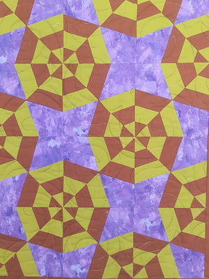 Brown Green and Purple Spider Web baby quilt