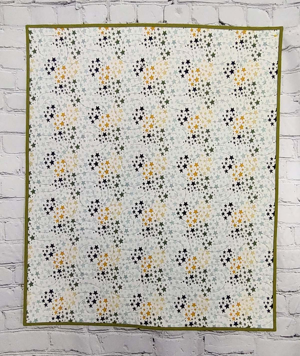 Brown Green and Purple Spider Web baby quilt