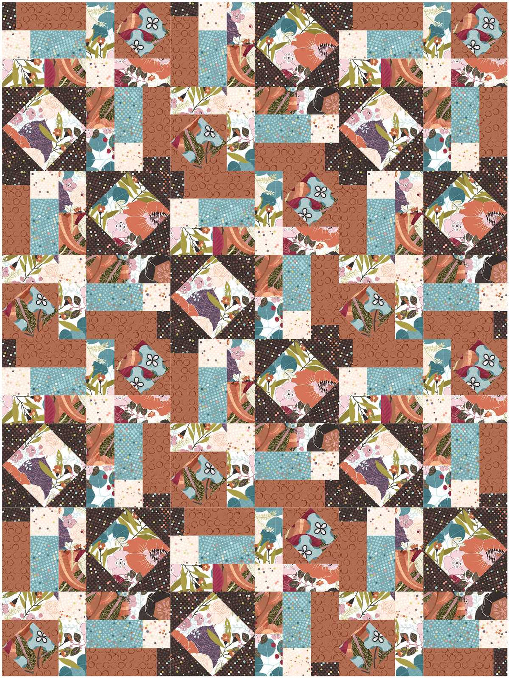 BL233 Stained GlassQuilt pattern Accuquilt friendly 3 sizes