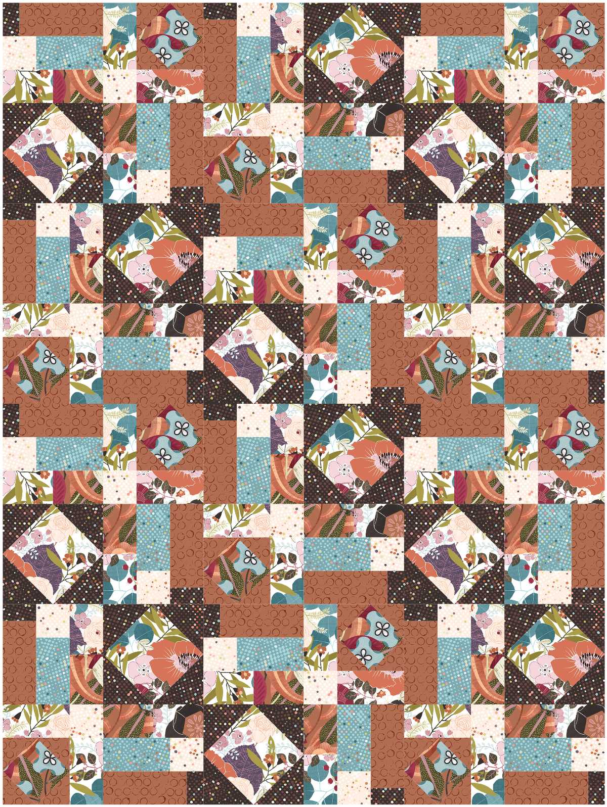 BL233 Stained GlassQuilt pattern Accuquilt friendly 3 sizes