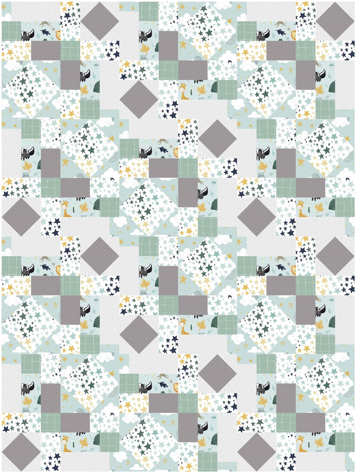 BL233 Stained GlassQuilt pattern Accuquilt friendly 3 sizes