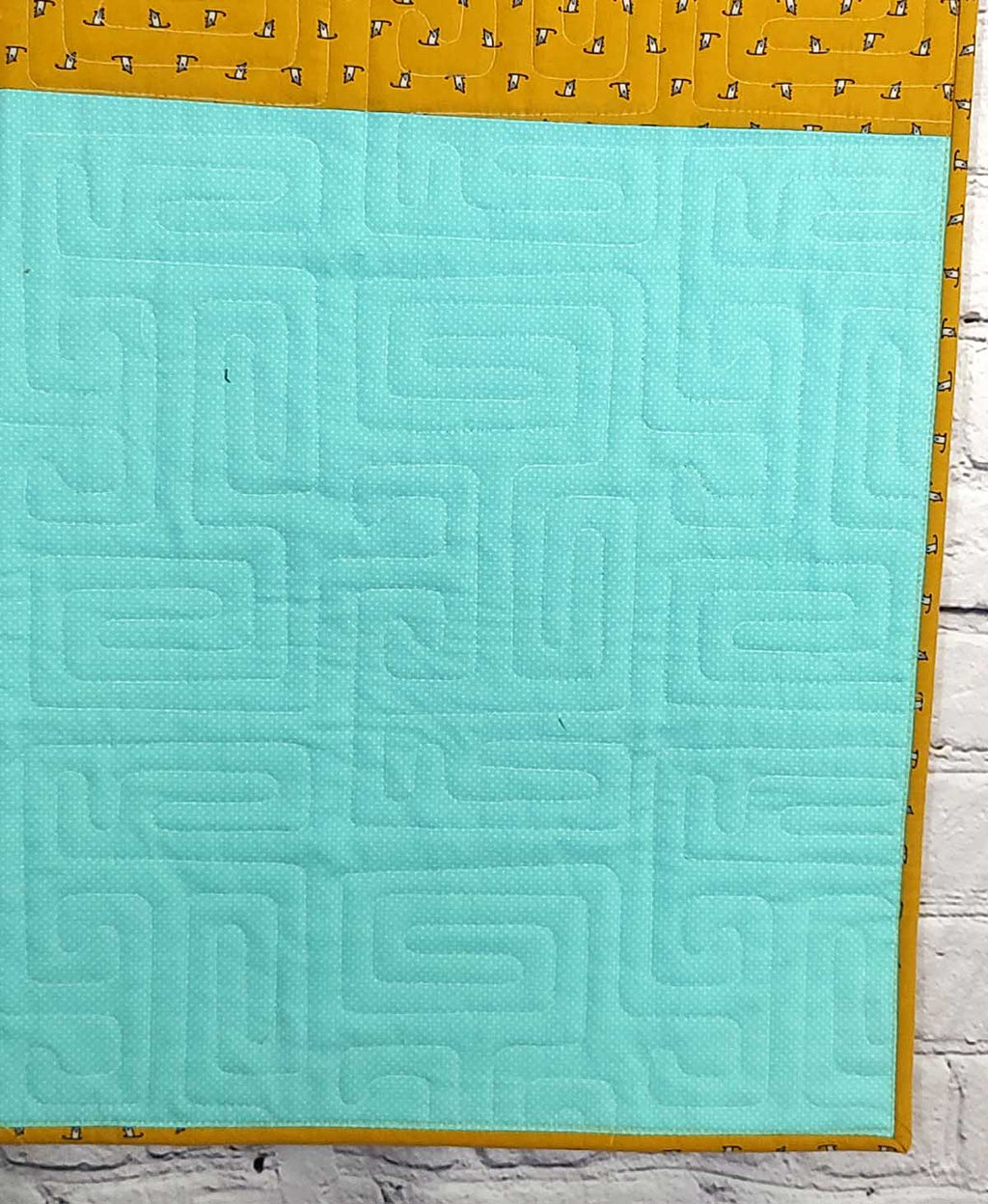 Stained glass computer cats modern baby lap quilt