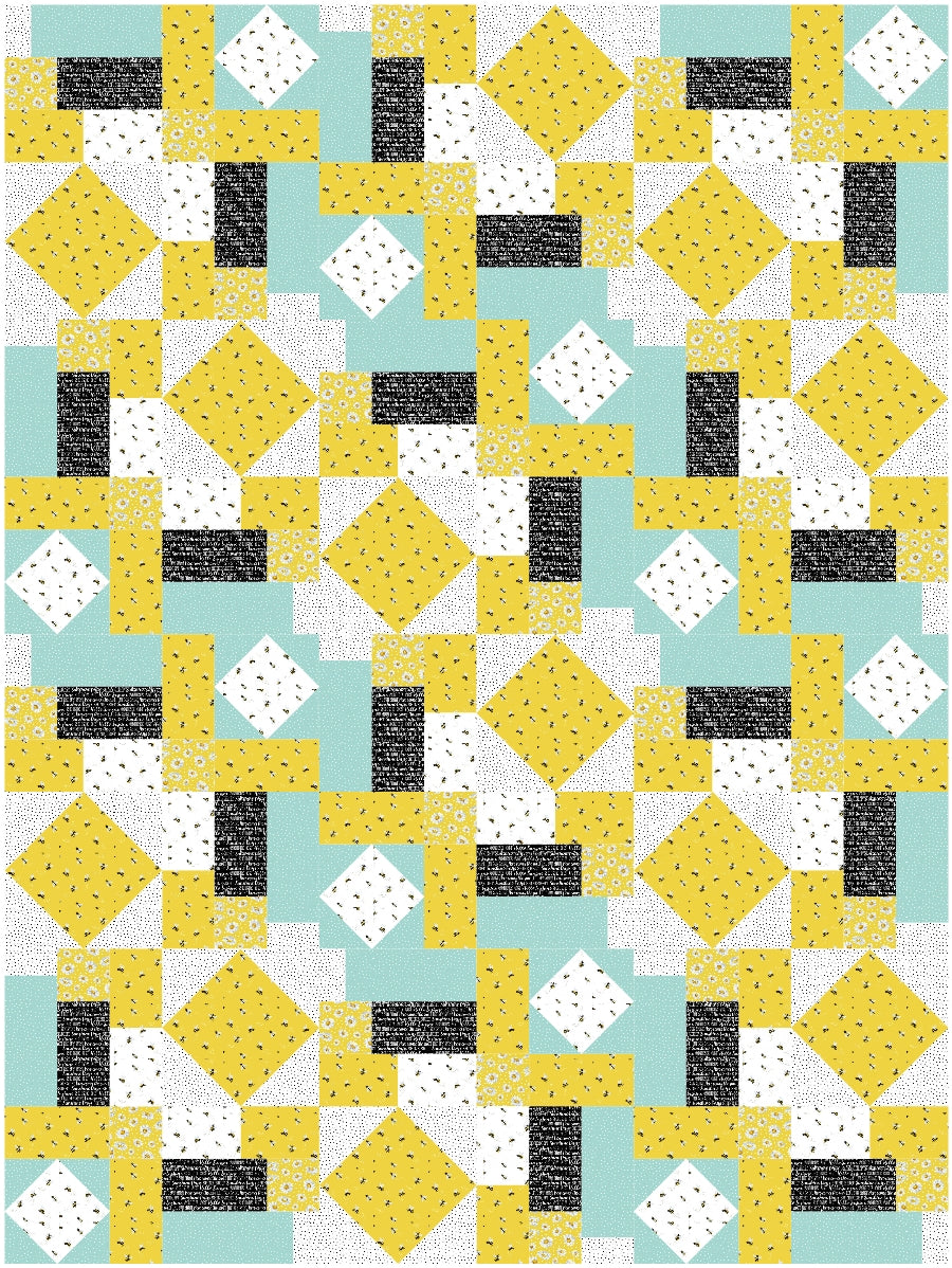 BL233 Stained GlassQuilt pattern Accuquilt friendly 3 sizes