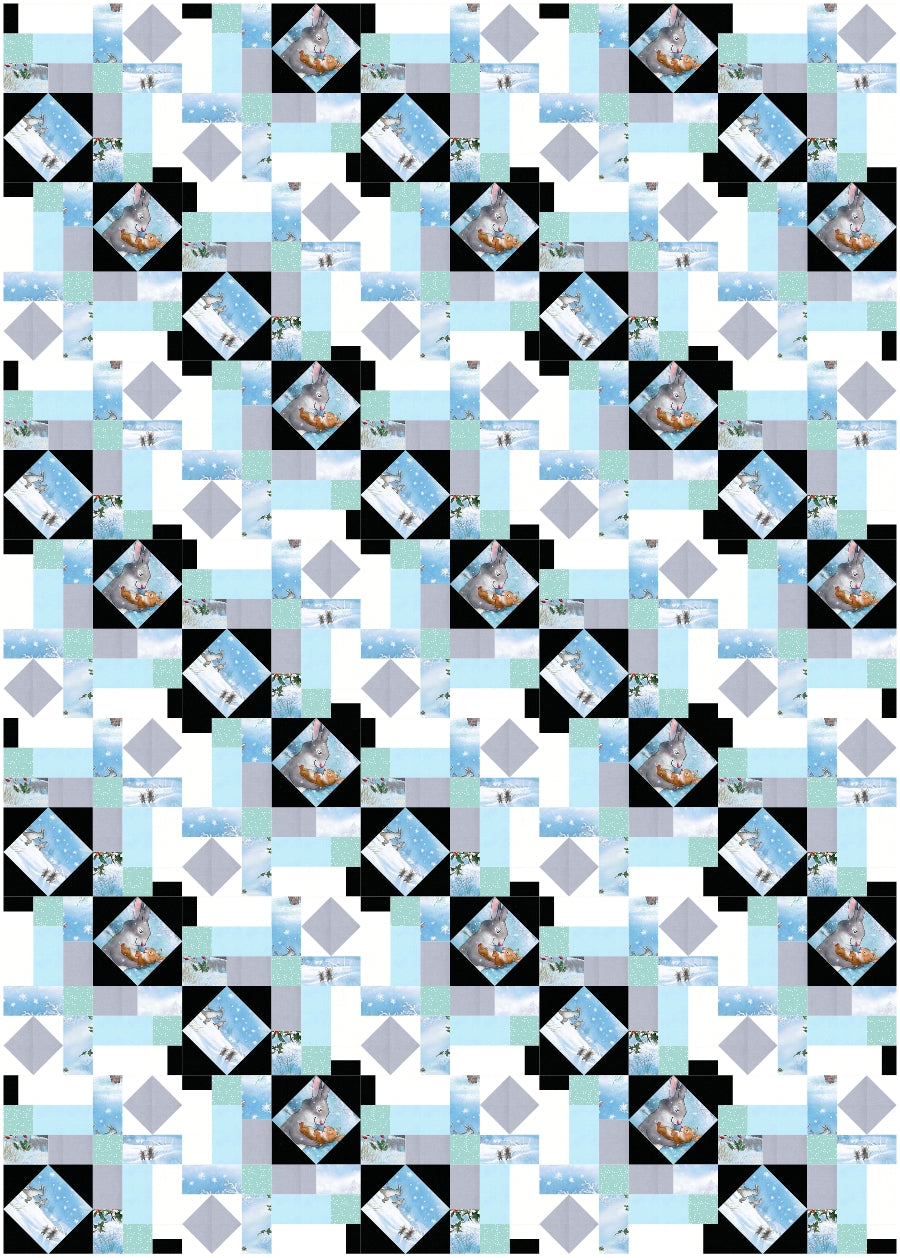 BL233 Stained GlassQuilt pattern Accuquilt friendly 3 sizes