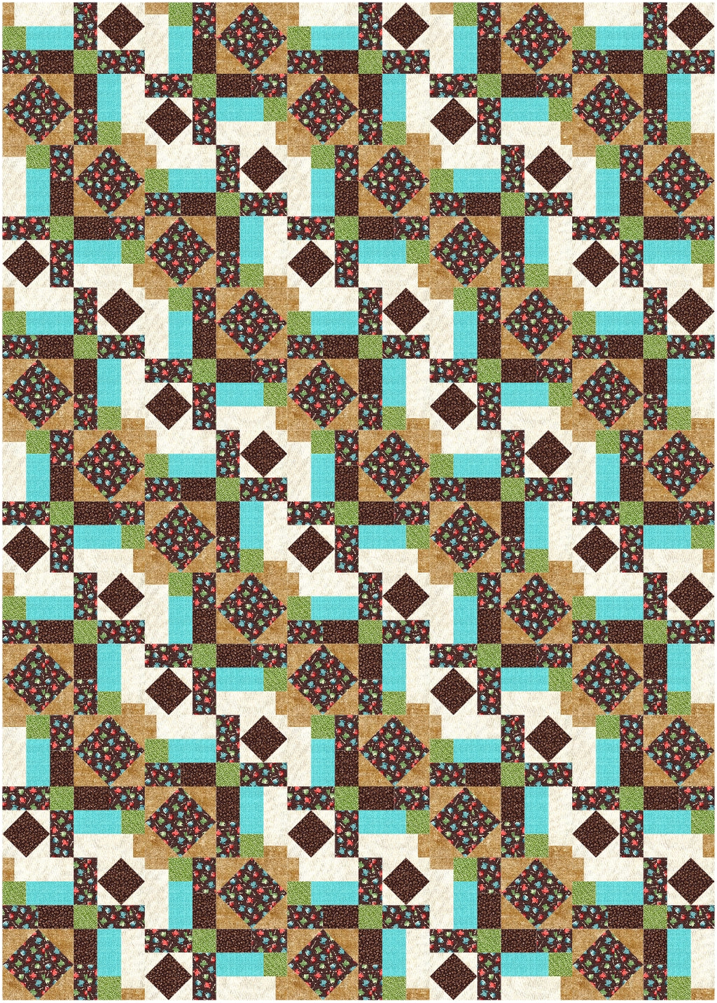 BL233 Stained GlassQuilt pattern Accuquilt friendly 3 sizes