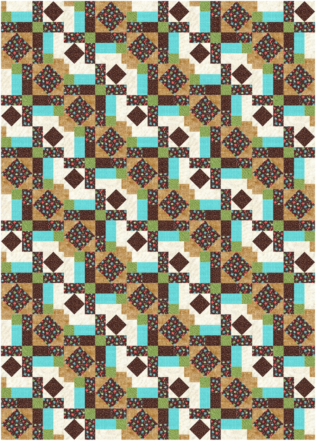 BL233 Stained GlassQuilt pattern Accuquilt friendly 3 sizes