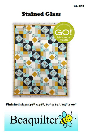 BL233 Stained GlassQuilt pattern Accuquilt friendly 3 sizes