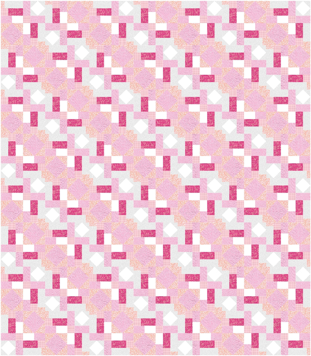 BL233 Stained GlassQuilt pattern Accuquilt friendly 3 sizes
