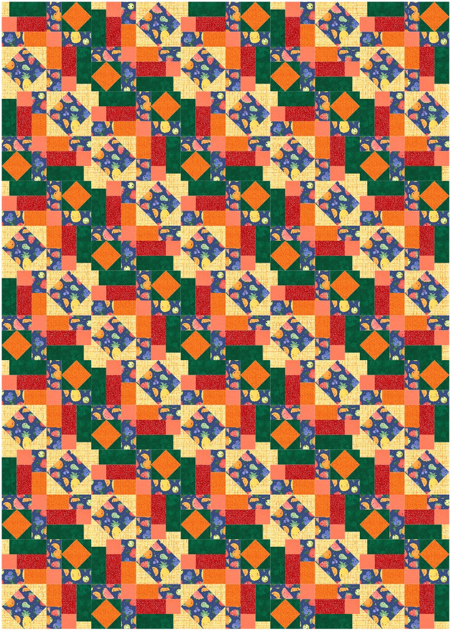 BL233 Stained GlassQuilt pattern Accuquilt friendly 3 sizes