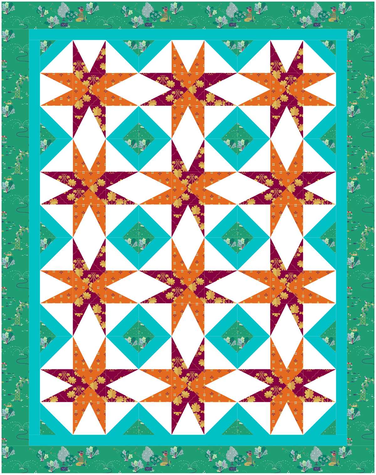 BL225 Super Nova quilt kit M Norahs Garden