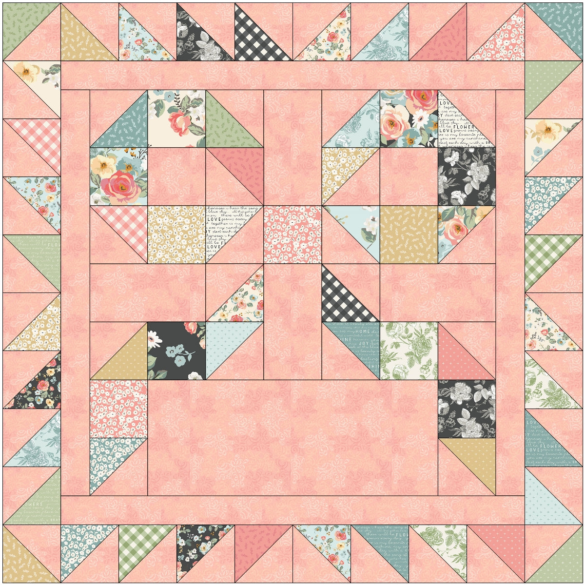 BL259 Tied with a Bow Charm Pack 5" Quilt pattern Accuquilt  friendly rotary cutting included