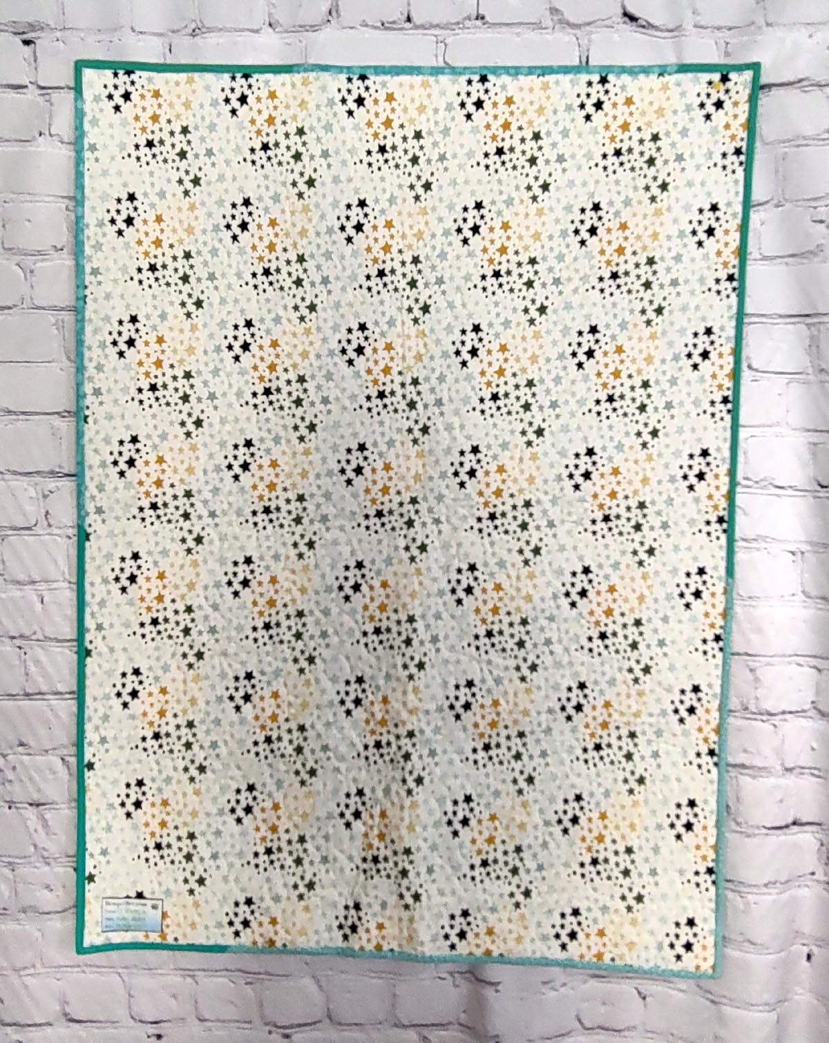 Mosaics Scrappy Green and Turquoise baby boy lap quilt