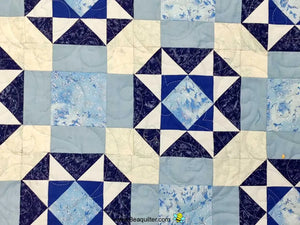 Baby Boy metallic fabric Underwater Star quilt