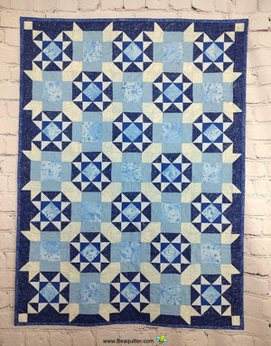 Baby Boy metallic fabric Underwater Star quilt