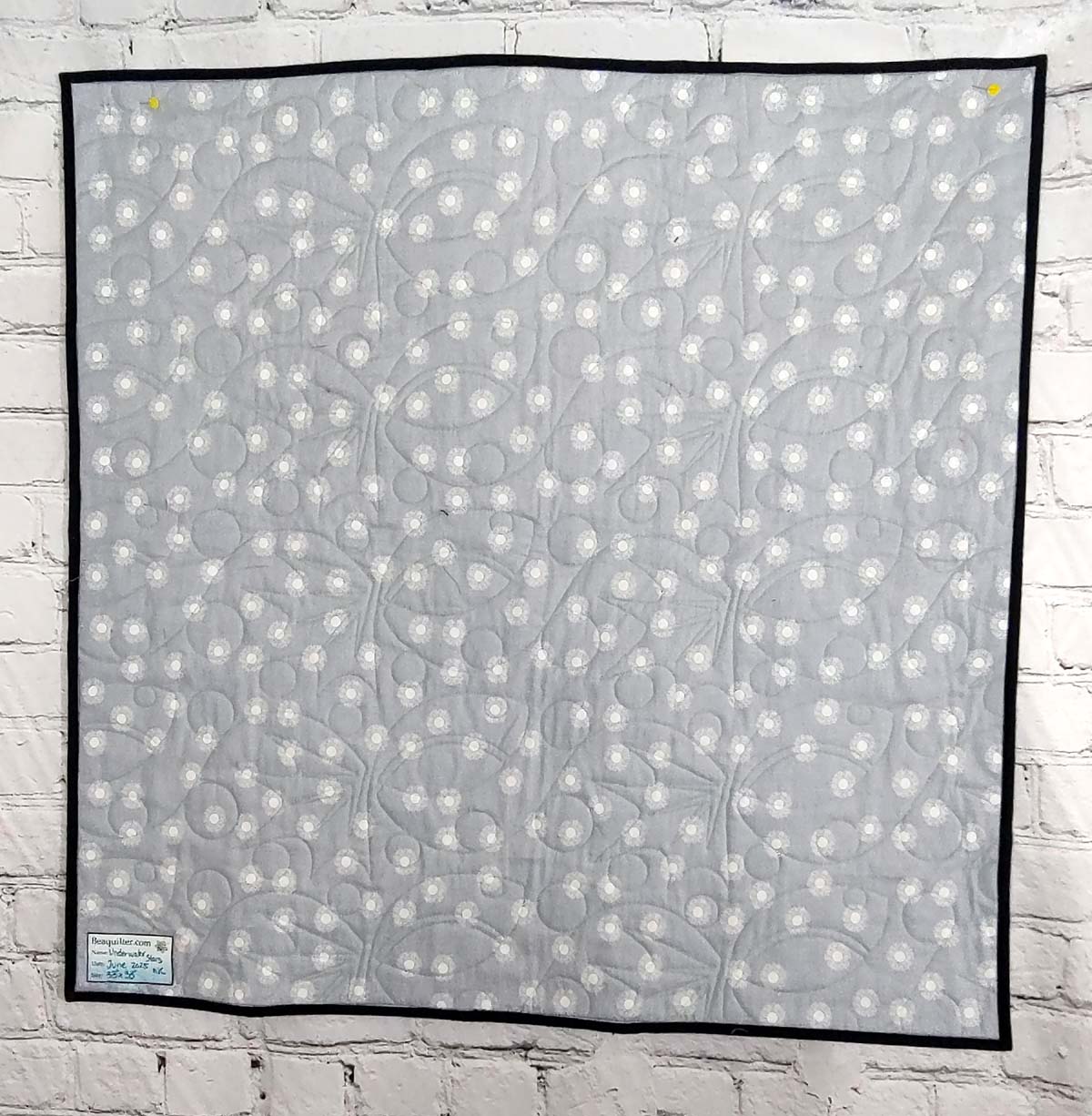 Turquoise and Grey Underwater Stars Modern baby lap quilt