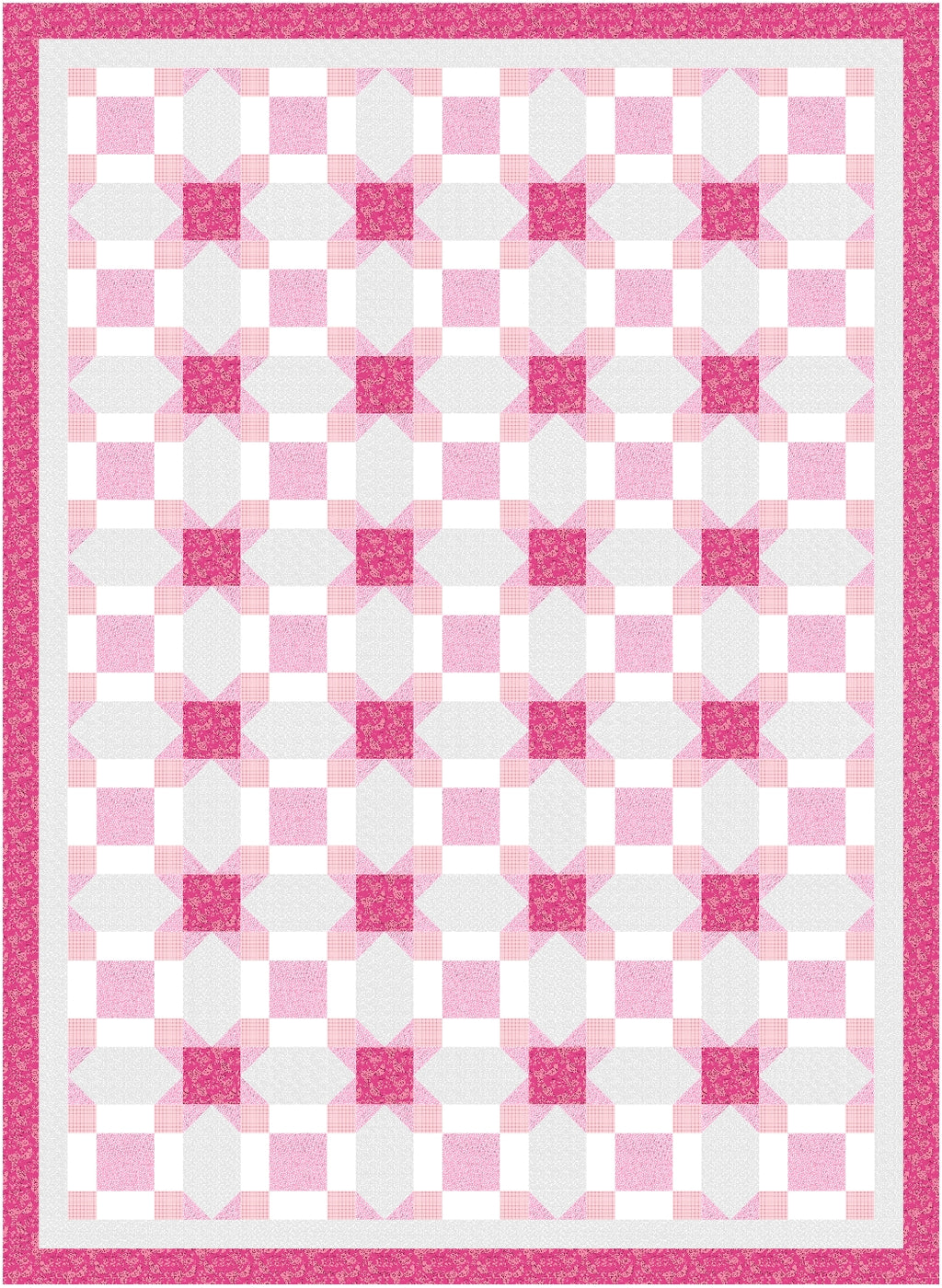 BL250 Vanishing Quilt pattern 3 sizes Accuquilt friendly rotary cutting included
